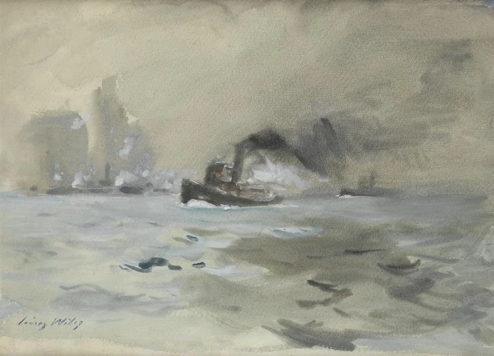 Rimorchiatore nella nebbia